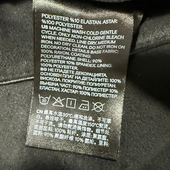 H&M Black Pencil Skirt Mid-Rise Knee Length Skirt Back Zip Buttons Womens Size 2 - Picture 9 of 10